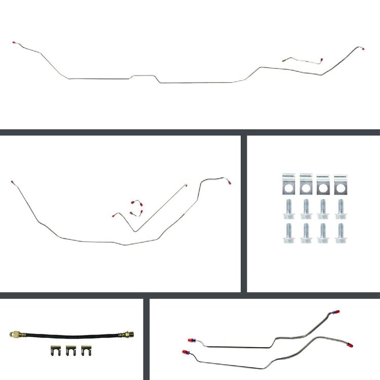 69 GTO/Cutlass Manual 4 Wheel Disc Conversion Complete Brake Line Kit 26 Pcs. Stainless