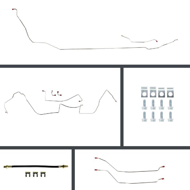 64 GTO/Cutlass Cnvt Power 4 Wheel Disc Conversion Complete Brake Line Kit 26 Pcs. Stainless