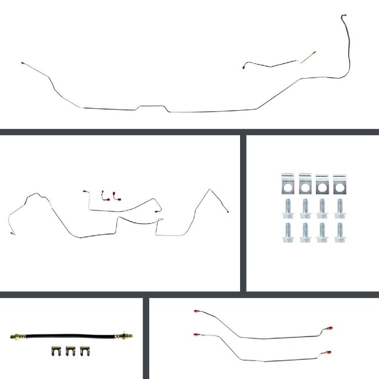 64 GTO/Cutlass Power 4 Wheel Disc Conversion Complete Brake Line Kit 26 Pcs. Stainless