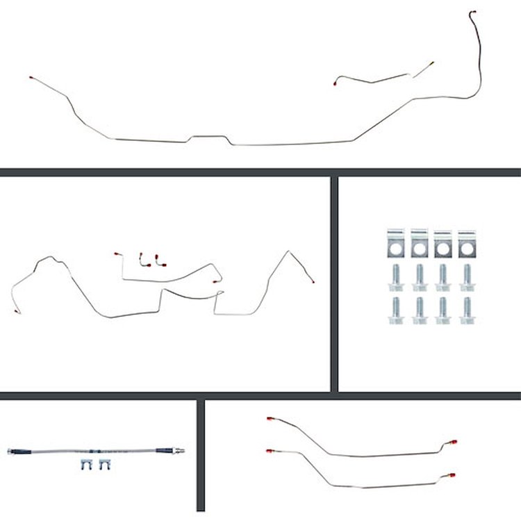 65 GTO/Cutlass Power 4 Wheel Disc Conversion Complete Brake Line Kit 26 Pcs. Stainless