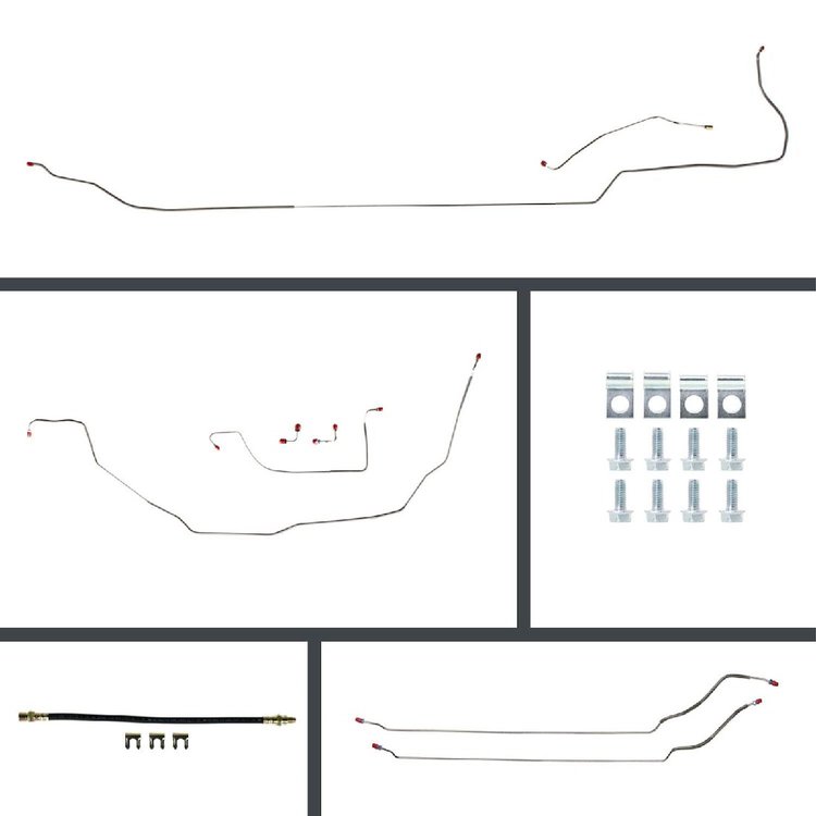 68 GTO/Cutlass Cnvt Power Disc Conversion Complete Brake Line Kit 26 Pcs. Stainless