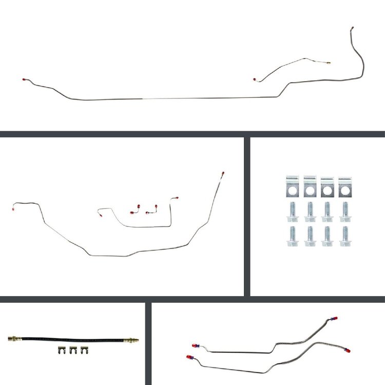 68 GTO/Cutlass Cnvt Power 4 Wheel Disc Conversion Complete Brake Line Kit 26 Pcs. Stainless