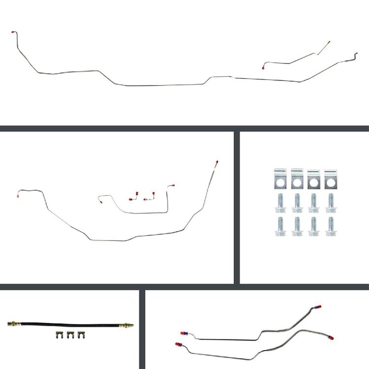 68 GTO/Cutlass Power 4 Wheel Disc Conversion Complete Brake Line Kit 26 Pcs. Stainless