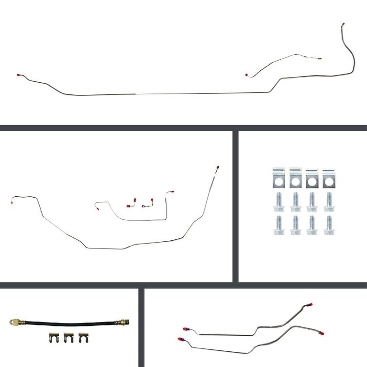 69 GTO/Cutlass Cnvt Power 4 Wheel Disc Conversion Complete Brake Line Kit 26 Pcs. Stainless
