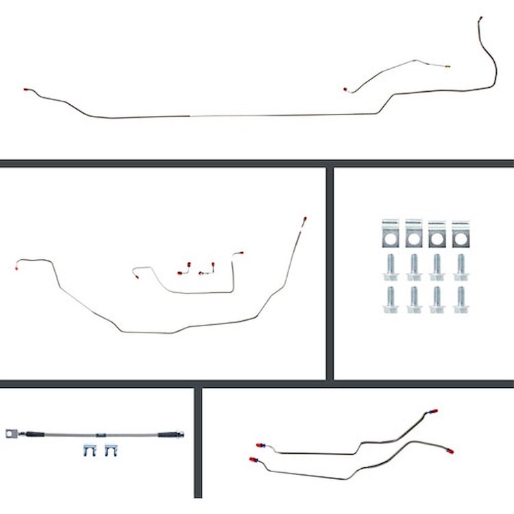 70 GTO/Cutlass Cnvt Power 4 Wheel Disc Conversion Complete Brake Line Kit 26 Pcs. Stainless