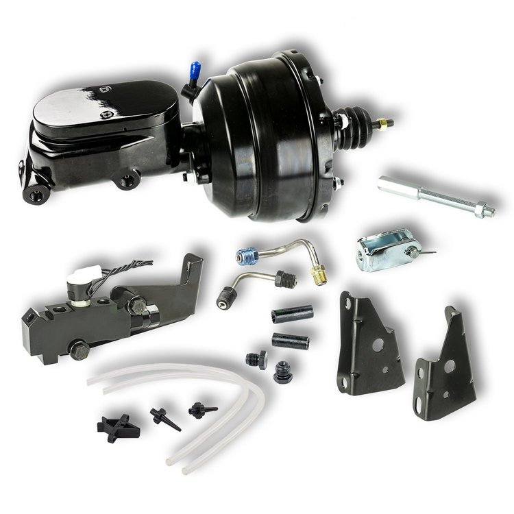 Power Brake Booster and Master Cylinder Combo Kit for 1964-1974 GM A/F/X-Body [Black]