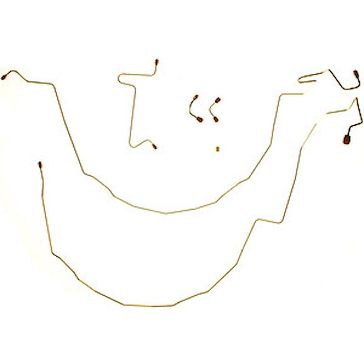 55 -57 Dual M.C. Pwr. Front Disc Conv. - Front Brake Line Kit - Stainless 5 Pcs.