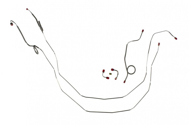 58 -64 Dual M.C. Disc Conv. Non-Power Front Brake Line Kit 6pcs. Stainless