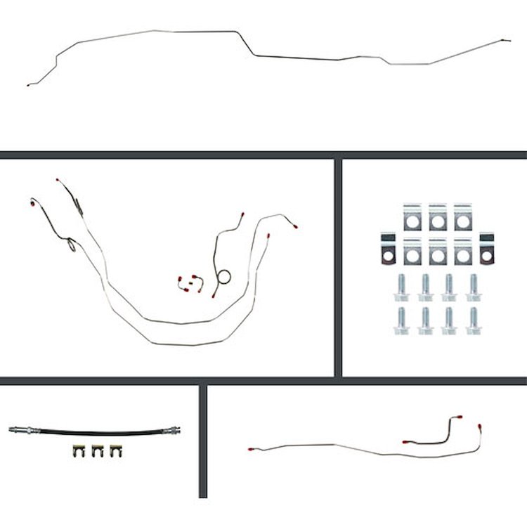 62 Full Size Chevy Manual 4 Wheel Disc Conversion Complete Brake Line Kit 26 Pcs.