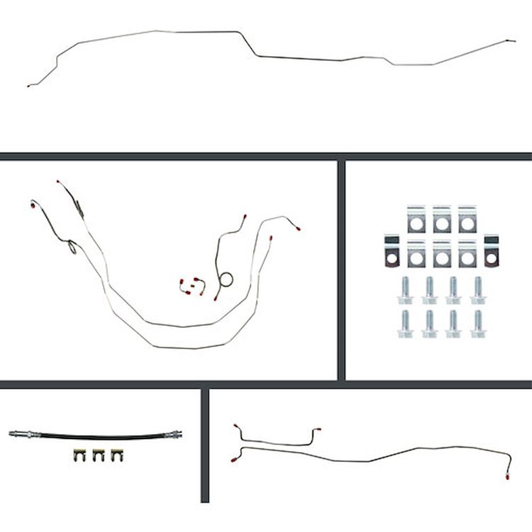 63 Full Size Chevy Manual Disc Conversion Complete Brake Line Kit 26 Pcs.