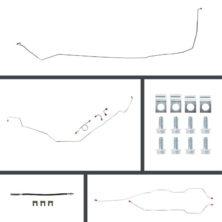 65 Full Size Chevy Manual Disc Conversion Complete Brake Line Kit 24 Pcs.