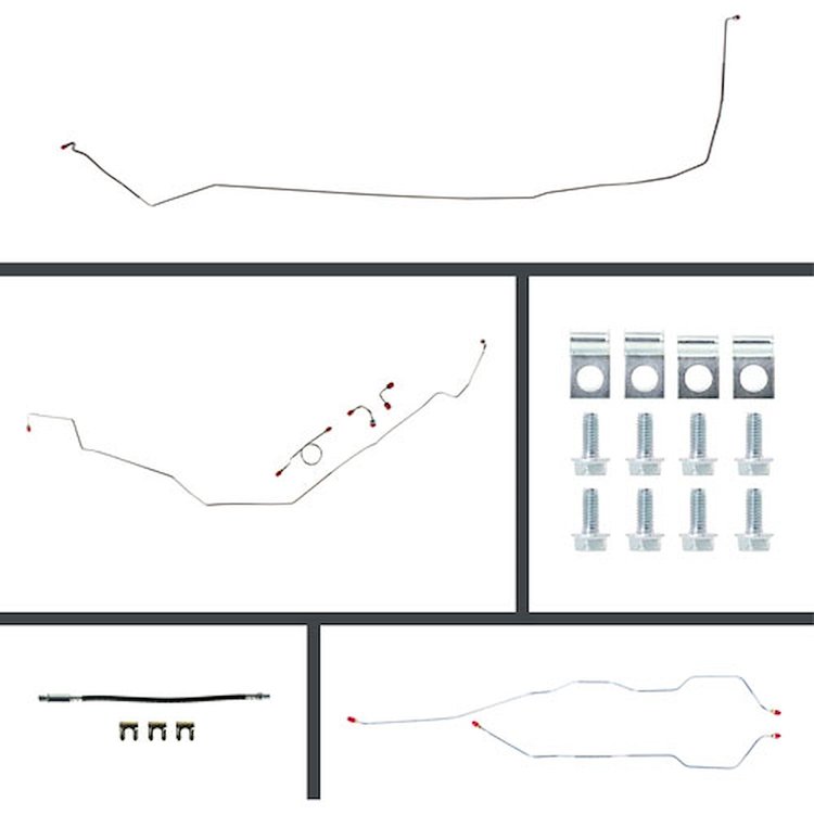 66 Full Size Chevy Manual Disc Conversion Complete Brake Line Kit 24 Pcs.