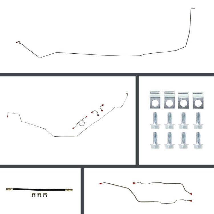 67 Full Size Chevy Manual 4 Wheel Disc Conversion Complete Brake Line Kit 24 Pcs.