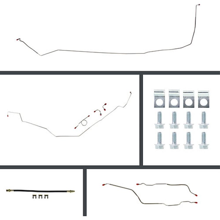 68 Full Size Chevy Manual 4 Wheel Disc Conversion Complete Brake Line Kit 24 Pcs.