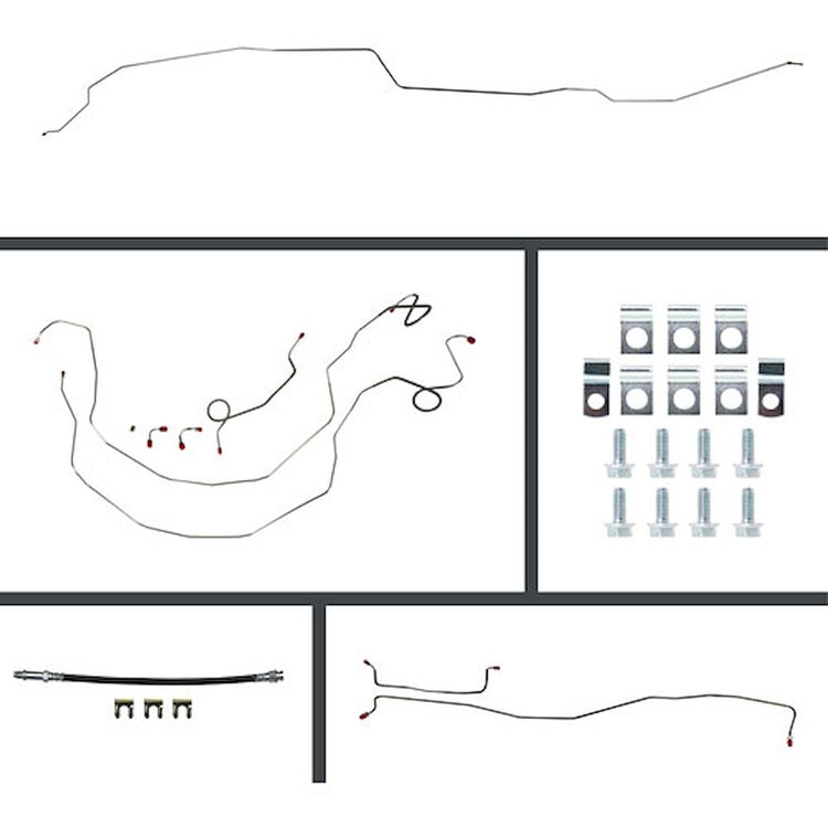 62 Full Size Chevy Power Disc Conversion Complete Brake Line Kit 26 Pcs.
