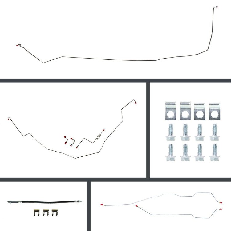 65 Full Size Chevy Cnvt Power Disc Conversion Complete Brake Line Kit 24 Pcs.