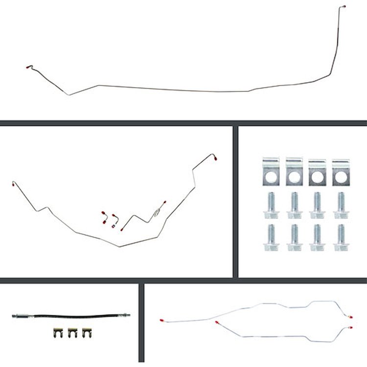 66 Full Size Chevy Cnvt Power Disc Conversion Complete Brake Line Kit 24 Pcs.