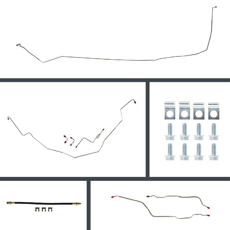 67 Full Size Chevy Power 4 Wheel Disc Conversion Complete Brake Line Kit 24 Pcs.