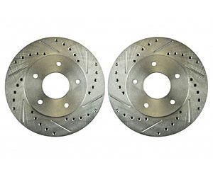Rear Disc Rotor Drilled AND Slotted Zinc Washed Pr.