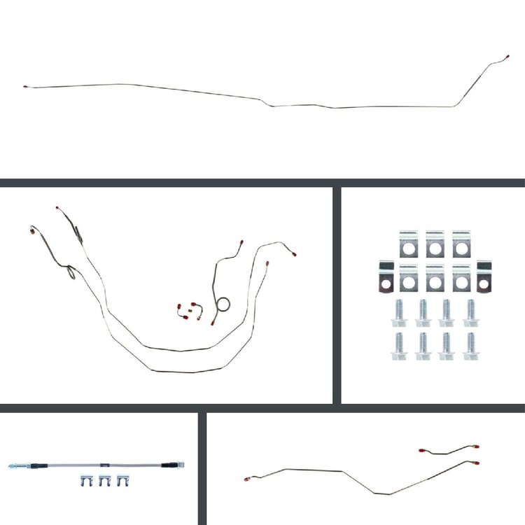58 Full Size Chevy Manual 4 Wheel Disc Conversion Complete Brake Line Kit 26 Pcs. Stainless