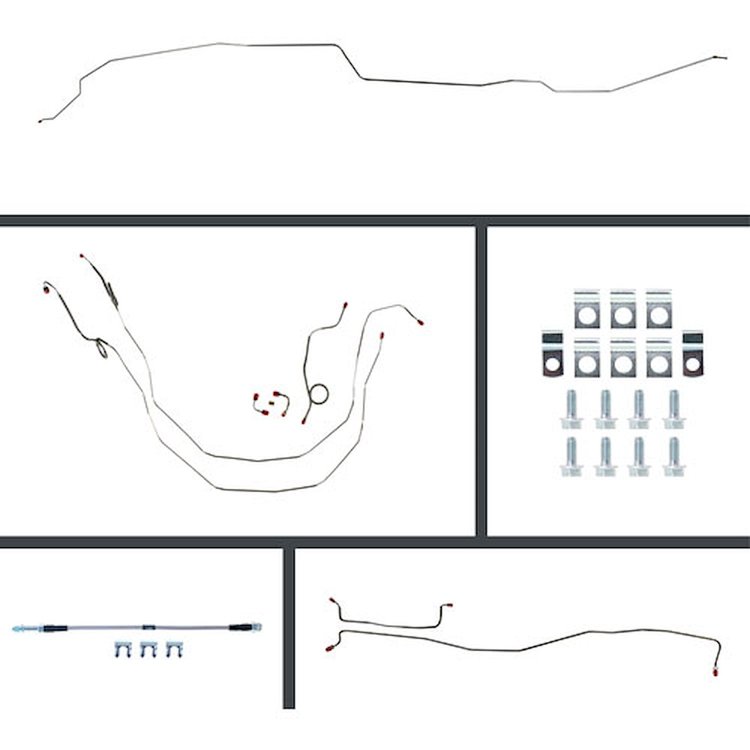 62 Full Size Chevy Manual Disc Conversion Complete Brake Line Kit 26 Pcs. Stainless