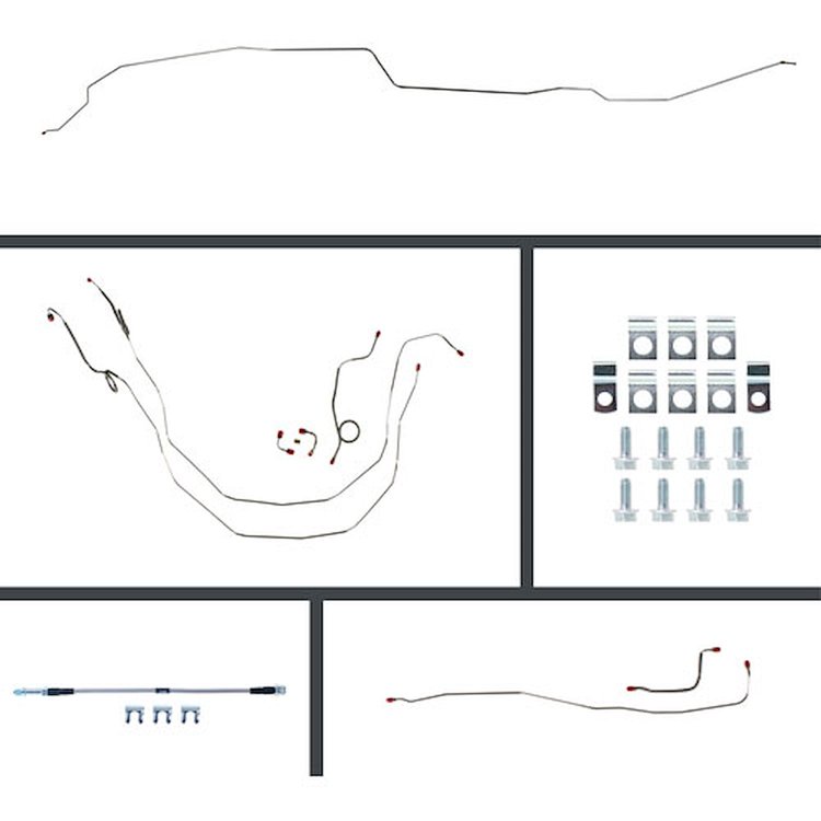 63 Full Size Chevy Manual 4 Wheel Disc Conversion Complete Brake Line Kit 26 Pcs. Stainless