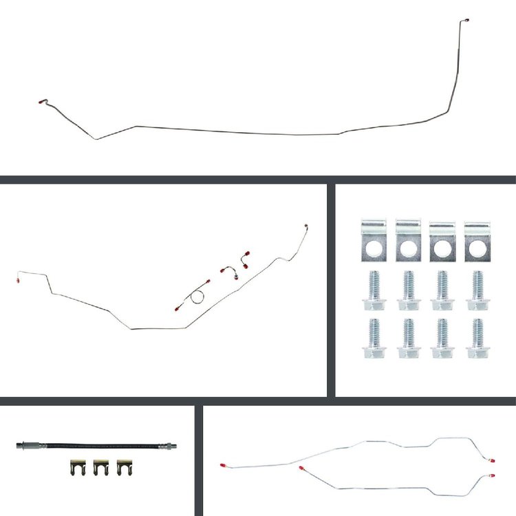 65 Full Size Chevy Manual Disc Conversion Complete Brake Line Kit 24 Pcs. Stainless
