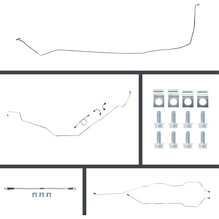66 Full Size Chevy Manual Disc Conversion Complete Brake Line Kit 24 Pcs. Stainless