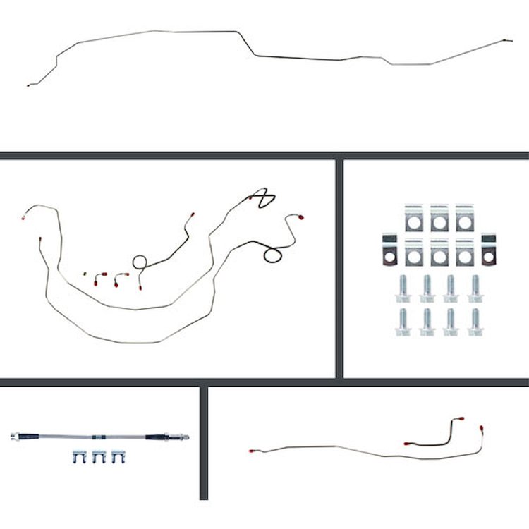 61 Full Size Chevy Power 4 Wheel Disc Conversion Complete Brake Line Kit 26 Pcs. Stainless