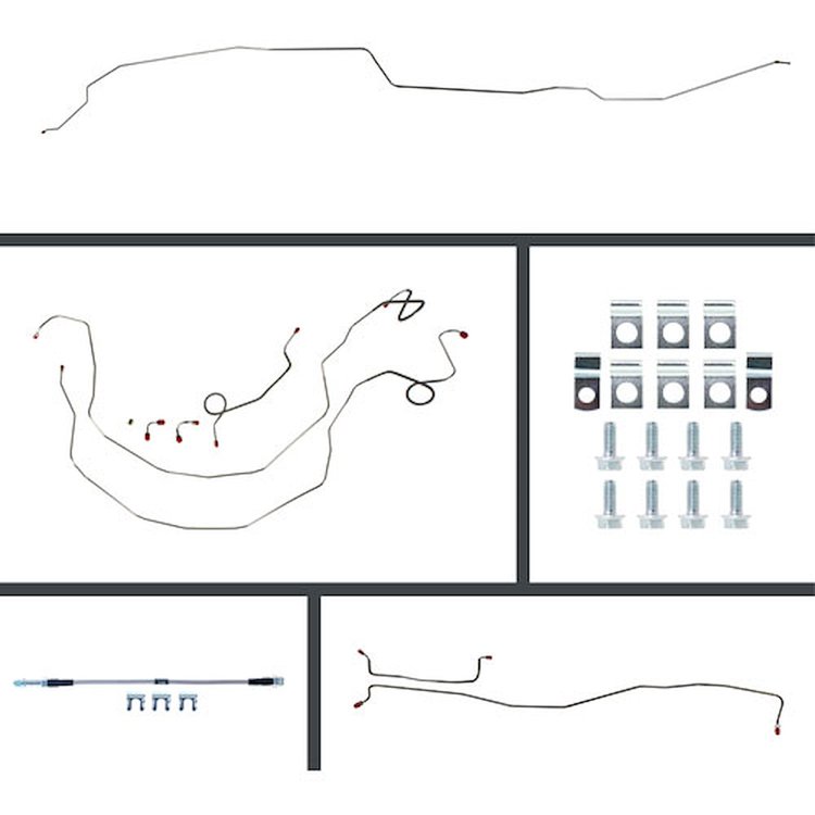 63 Full Size Chevy Power Disc Conversion Complete Brake Line Kit 26 Pcs. Stainless