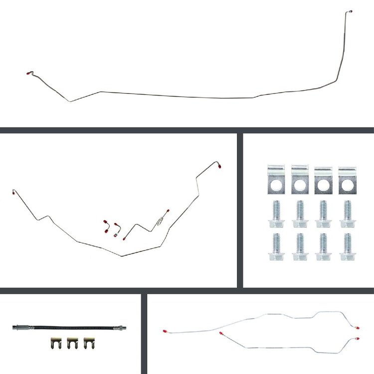 65 Full Size Chevy Power Disc Conversion Complete Brake Line Kit 24 Pcs. Stainless