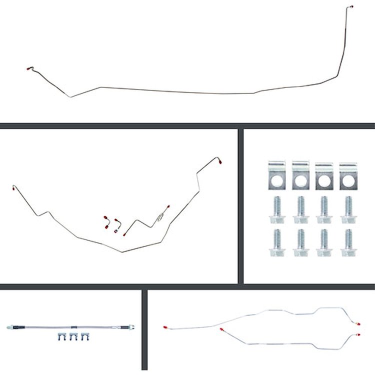 66 Full Size Chevy Power Disc Conversion Complete Brake Line Kit 24 Pcs. Stainless