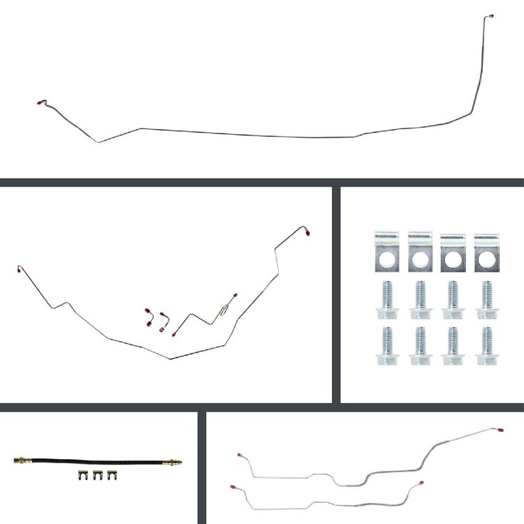 67 Full Size Chevy Power Disc Conversion Complete Brake Line Kit 24 Pcs. Stainless