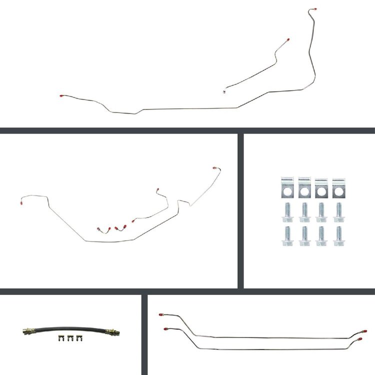 64 Chevelle Cnvt Manual Disc Conversion Complete Brake Line Kit 26 Pcs.