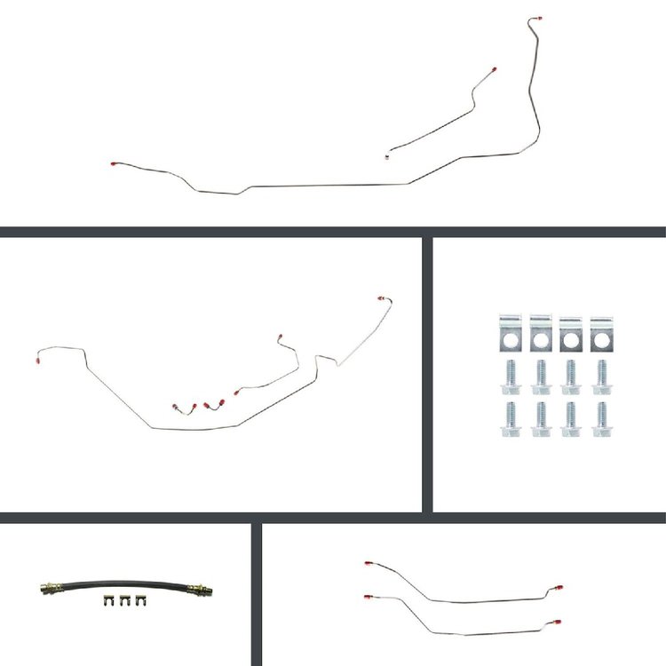 64 Chevelle Cnvt Manual 4 Wheel Disc Conversion Complete Brake Line Kit 26 Pcs.