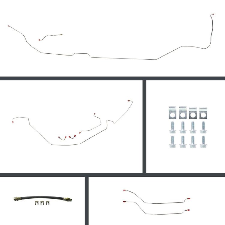 64 Chevelle Manual 4 Wheel Disc Conversion Complete Brake Line Kit 26 Pcs.