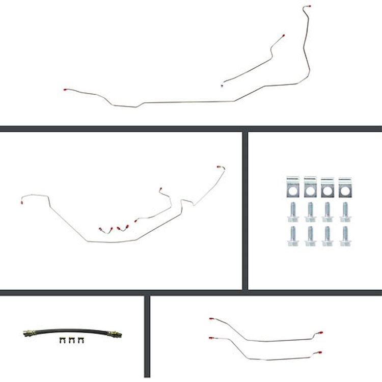 64 Chevelle Cnvt Manual 4 Wheel Disc Conversion Complete Brake Line Kit 26 Pcs.