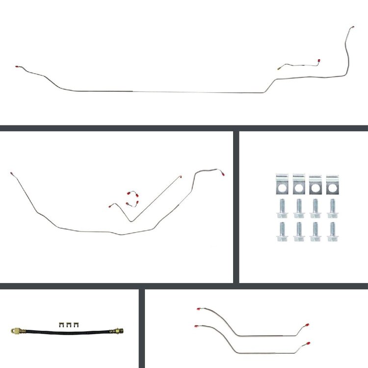 68 Chevelle Cnvt Manual 4 Wheel Disc Conversion Complete Brake Line Kit 26 Pcs.