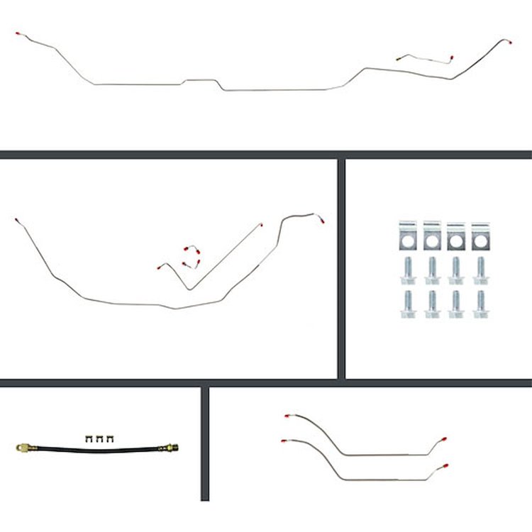71 Chevelle Manual 4 Wheel Disc Conversion Complete Brake Line Kit 26 Pcs.