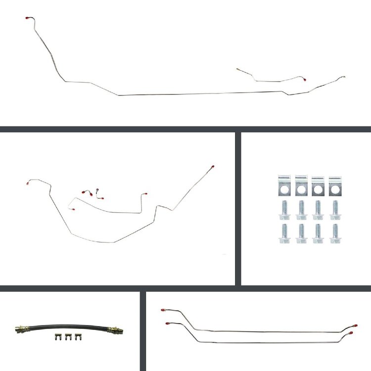 64 Chevelle Cnvt Power Disc Conversion Complete Brake Line Kit 26 Pcs.