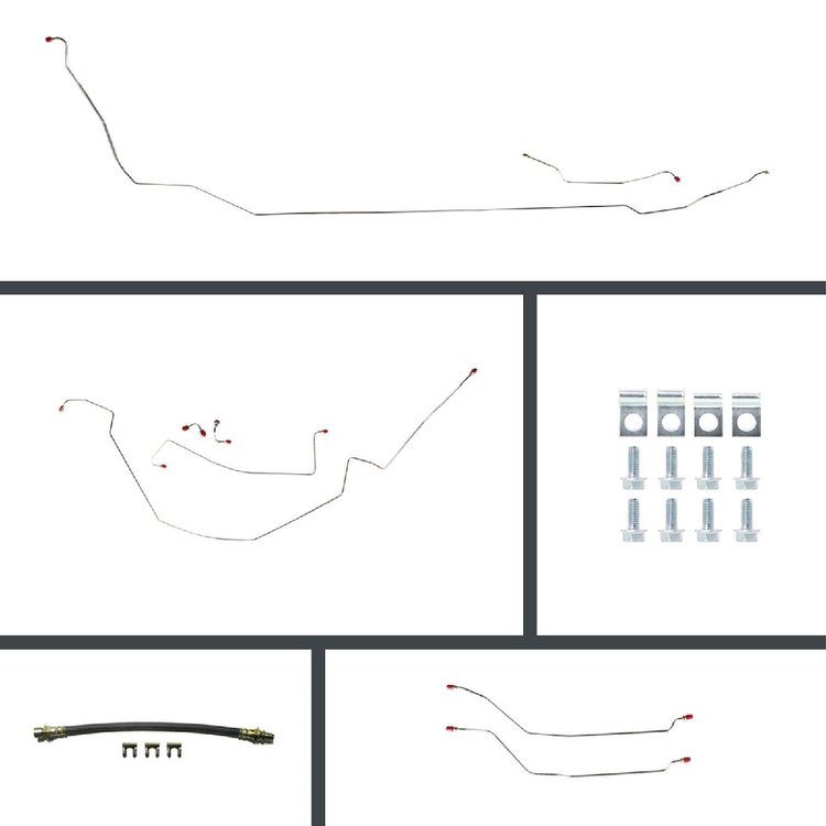 64 Chevelle Cnvt Power 4 Wheel Disc Conversion Complete Brake Line Kit 26 Pcs.