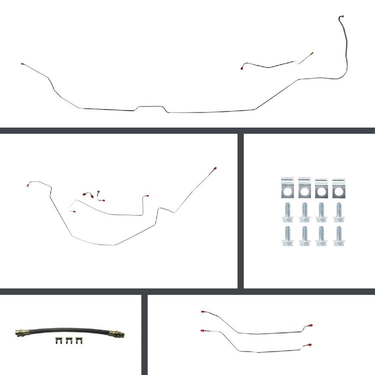64 Chevelle Power 4 Wheel Disc Conversion Complete Brake Line Kit 26 Pcs.
