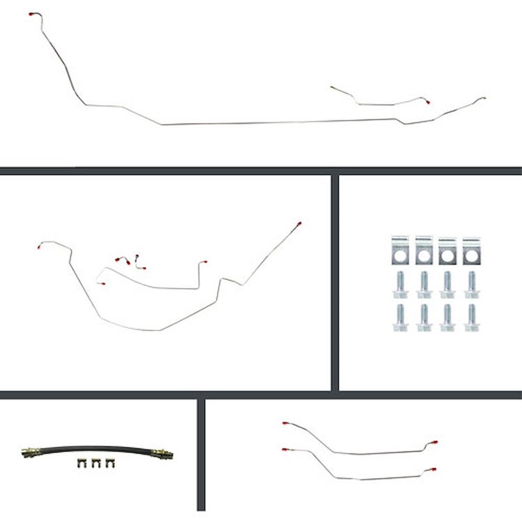 65 Chevelle Cnvt Power 4 Wheel Disc Conversion Complete Brake Line Kit 26 Pcs.