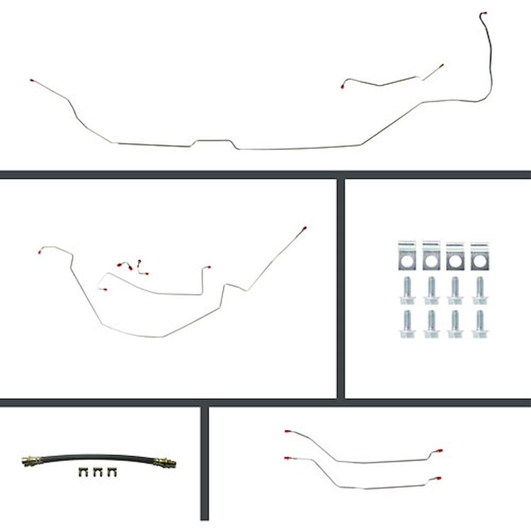 66 Chevelle Power 4 Wheel Disc Conversion Complete Brake Line Kit 26 Pcs.