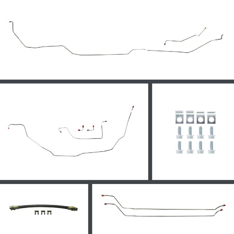 Power Disc Conversion Complete Brake Line Kit 68 Chevelle Hardtop 26 Pcs.