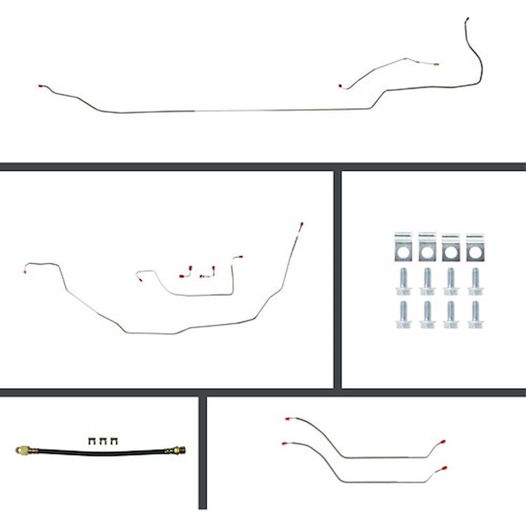 70 Chevelle Cnvt Power 4 Wheel Disc Conversion Complete Brake Line Kit 26 Pcs.