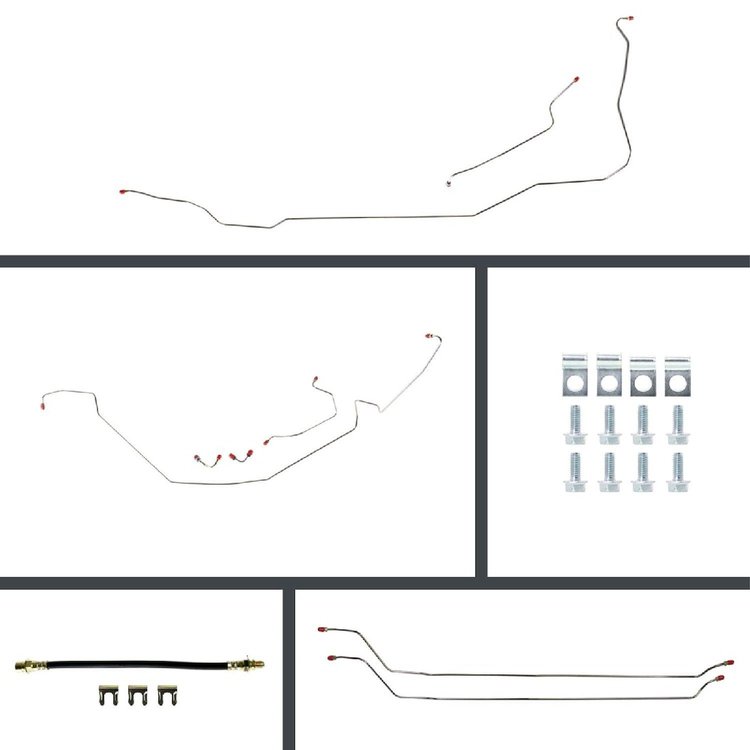 64 Chevelle Cnvt Manual Disc Conversion Complete Brake Line Kit 26 Pcs. Stainless