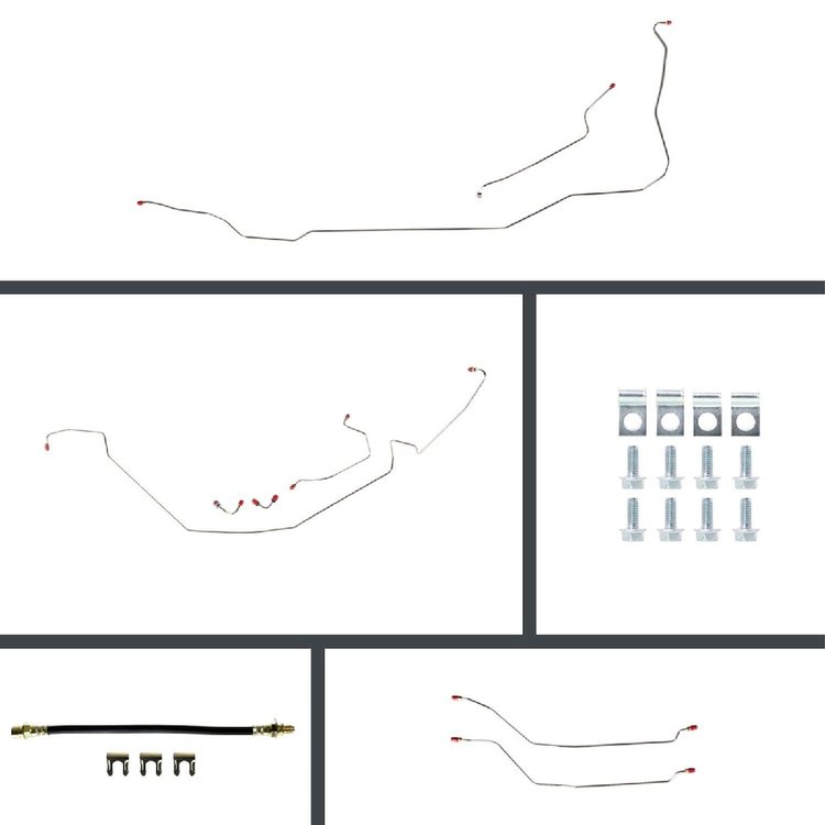 64 Chevelle Cnvt Manual 4 Wheel Disc Conversion Complete Brake Line Kit 26 Pcs. Stainless