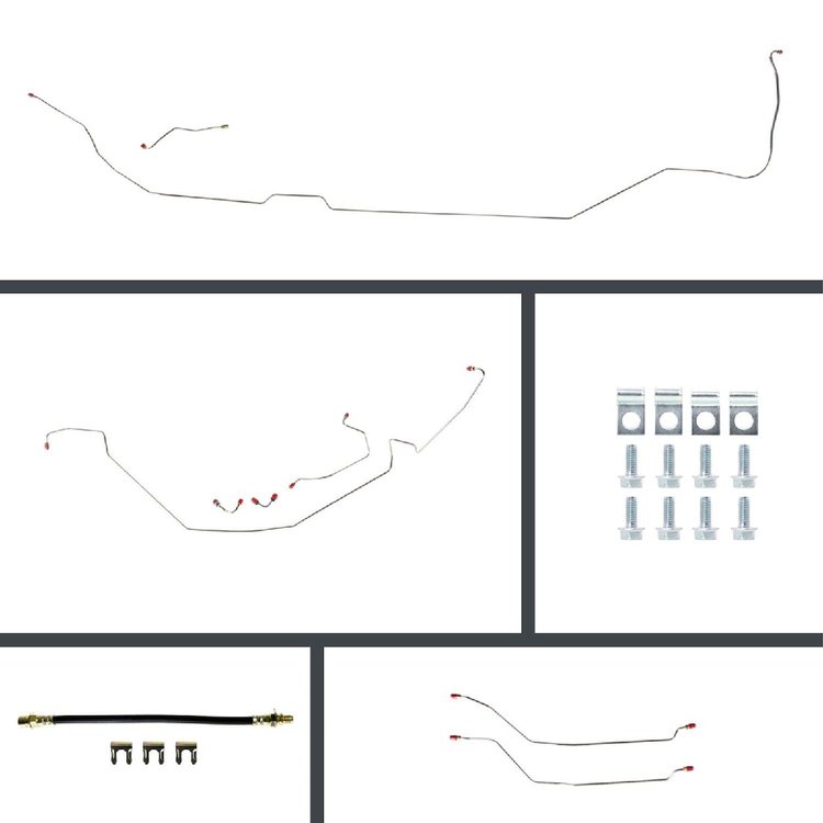 64 Chevelle Manual 4 Wheel Disc Conversion Complete Brake Line Kit 26 Pcs. Stainless