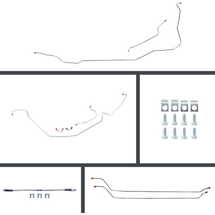 66 Chevelle Cnvt Manual Disc Conversion Complete Brake Line Kit 26 Pcs. Stainless